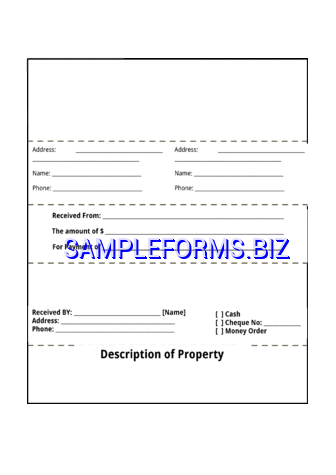 Rental Receipt Template 2 docx pdf free